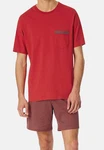 Schiesser Pyjama Comfort Nightwear Set Rot/Dunkelrot