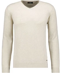 RAGMAN V-Ausschnitt Pullover Khaki/Beige/Creme