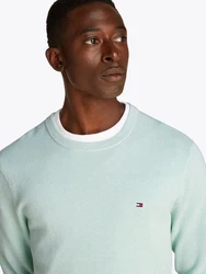 TOMMY HILFIGER Pullover 'ESSENTIAL' STEUERKREUZ Grün/Hellgrün/Türkis