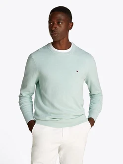 TOMMY HILFIGER Pullover 'ESSENTIAL' STEUERKREUZ Grün/Hellgrün/Türkis
