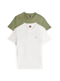Rundhalsshirt TJM XSLIM 2PACK JERSEY TEE EXT (Packung, 2er-Pack) Logostickerei, 2Pack