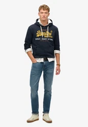 Superdry Kapuzensweatshirt VL CALI RELAXED HOOD Dunkelblau/Gelb