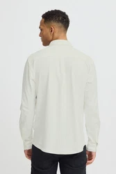 Blend Langarmhemd BHALO JERSEY SHIRT Khaki/Weiß/Hellgrün