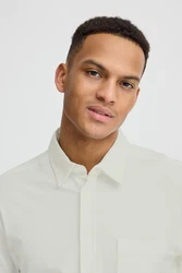 Blend Langarmhemd BHALO JERSEY SHIRT Khaki/Weiß/Hellgrün