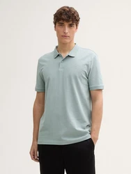 TOM TAILOR Denim Poloshirt Grün/Hellblau/Hellgrün/Türkis