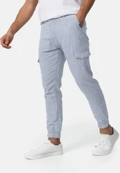 Indicode Cargo Stoffhose Booth Hellblau/Blau/Grau