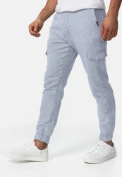 Indicode Cargo Stoffhose Booth Hellblau/Blau/Grau