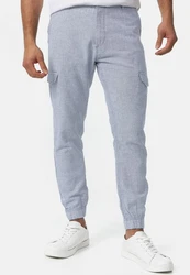 Indicode Cargo Stoffhose Booth Hellblau/Blau/Grau