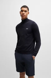 BOSS GREEN Strickpullover Ever-X_QZ mit Reißverschluss grün
