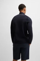 BOSS GREEN Strickpullover Ever-X_QZ mit Reißverschluss grün