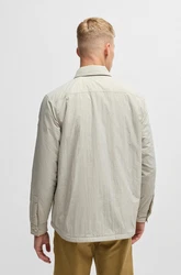BOSS ORANGE Langarmhemd mit Brusttaschen Khaki/Grau