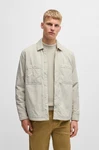 BOSS ORANGE Langarmhemd mit Brusttaschen Khaki/Grau