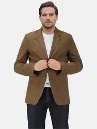 Sakko Herren Baumwolle Jackett Sportlich Slim Fit Freizeit Blazer