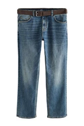 Next Straight-Jeans Straight Fit Motionflex Jeans Blau/Hellblau/Fliederfarben