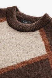 Next Rundhalspullover Relaxed Fit Braun/Beige