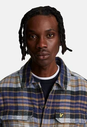 Lyle & Scott Check Flannel Overshirt Hemdjacke Blau/Hellblau/Grau