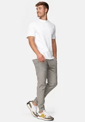 Indicode Leinenhose Blnda Khaki/Grau/Hellgrau