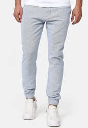 Indicode Leinenhose Blnda Grau/Hellblau/Blau