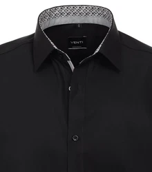 VENTI Businesshemd Kurzarm (634079400) Schwarz/Dunkelgrau/Grau