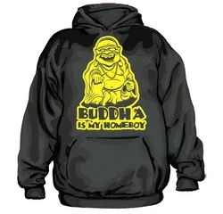 Hybris Hoodie Buddha Is My Homeboy Schwarz/Dunkelgrün/Braun/Grau/Rot/Gelb/Dunkelgrau