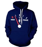 Hybris Hoodie War Peace Gauge Hoodie Blau/Dunkelblau