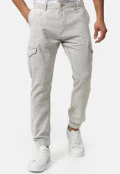 Indicode Cargo Stoffhose Booth Grau/Khaki/Hellgrau