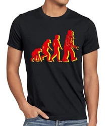 style3 T-Shirt Evolution The Big Bang Theory Sheldon Cooper Bazinga Darwin Roboter Rot/Gold