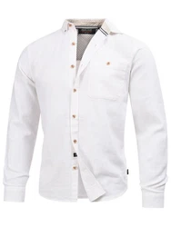 Indicode Langarmhemd INNiell Creme/Weiß