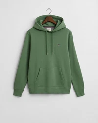 Gant Sweatshirt Hoodie mit Logo-Stick Grün/Dunkelgrün