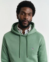 Gant Sweatshirt Hoodie mit Logo-Stick Grün/Dunkelgrün
