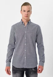 Moxx Paris Blusenshirt Casual Shirts Grau/Dunkelblau/Hellblau