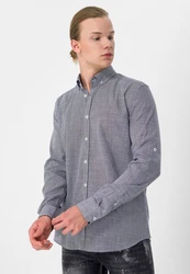 Moxx Paris Blusenshirt Casual Shirts Grau/Dunkelblau/Hellblau