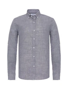 Moxx Paris Blusenshirt Casual Shirts Grau/Dunkelblau/Hellblau