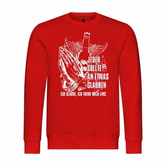 deinshirt Kapuzenpullover Herren Pullover Ich glaube Ich trink noch eins Rot