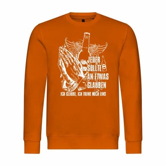 deinshirt Kapuzenpullover Herren Pullover Ich glaube Ich trink noch eins Orange