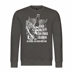 deinshirt Kapuzenpullover Herren Pullover Ich glaube Ich trink noch eins Dunkelgrau/Grau/Dunkelgrün/Lila/Hellgrau