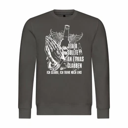 Kapuzenpullover Herren Pullover Ich glaube Ich trink noch eins Mit Print Motiv