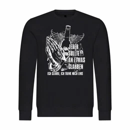 Kapuzenpullover Herren Pullover Ich glaube Ich trink noch eins Mit Print Motiv