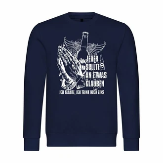 deinshirt Kapuzenpullover Herren Pullover Ich glaube Ich trink noch eins Dunkelblau/Blau