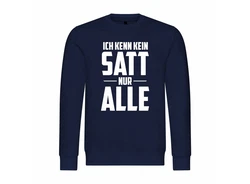 deinshirt Kapuzenpullover Herren Ich kenn kein satt nur alle Mit Print Motiv Dunkelblau/Blau/Grün