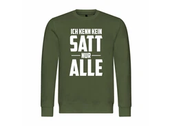 deinshirt Kapuzenpullover Herren Ich kenn kein satt nur alle Mit Print Motiv Dunkelgrün/Grün