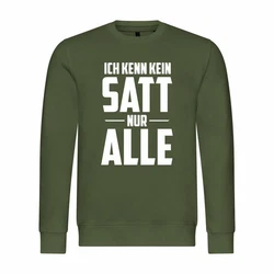 deinshirt Kapuzenpullover Herren Ich kenn kein satt nur alle Mit Print Motiv Dunkelgrün/Grün