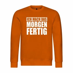 deinshirt Kapuzenpullover Herren Ich mach das Morgen fertig Orange/Gelb