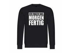 deinshirt Kapuzenpullover Herren Ich mach das Morgen fertig Grau/Schwarz/Dunkelrot