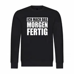 deinshirt Kapuzenpullover Herren Ich mach das Morgen fertig Grau/Schwarz/Dunkelrot