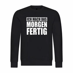deinshirt Kapuzenpullover Herren Ich mach das Morgen fertig Grau/Schwarz/Dunkelrot