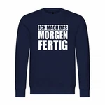 deinshirt Kapuzenpullover Herren Ich mach das Morgen fertig Dunkelblau/Grau