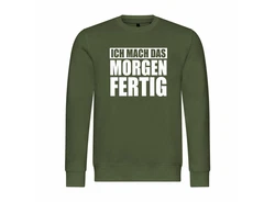 deinshirt Kapuzenpullover Herren Ich mach das Morgen fertig Dunkelgrün/Grün