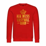 deinshirt Kapuzenpullover Herren Ich muss erstmal gar nix Dunkelrot/Rot/Gold