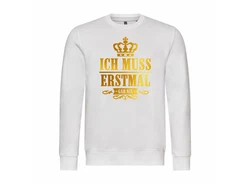 deinshirt Kapuzenpullover Herren Ich muss erstmal gar nix Gold/Creme/Gelb/Grau